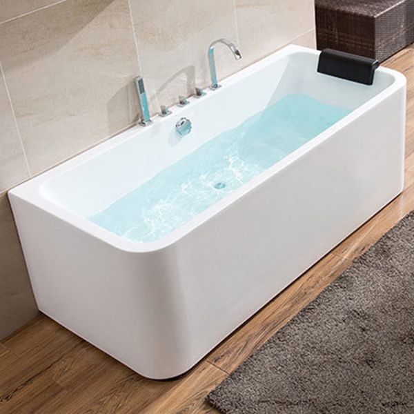 Back to Wall Soaking Bathtub Modern Rectangular Antique Finish Tub Clearhalo 'Bathroom Remodel & Bathroom Fixtures' 'Bathtubs' 'Home Improvement' 'home_improvement' 'home_improvement_bathtubs' 'Showers & Bathtubs' 1200x1200_3e4d204f-0220-4d3a-b4ab-812ffaa1f2aa