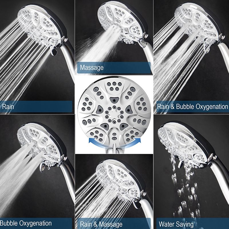 Contemporary Shower Combo Dual Shower Head Chrome Ceiling Mounted Round Shower Head Clearhalo 'Bathroom Remodel & Bathroom Fixtures' 'Home Improvement' 'home_improvement' 'home_improvement_shower_heads' 'Shower Heads' 'shower_heads' 'Showers & Bathtubs Plumbing' 'Showers & Bathtubs' 1200x1200_3e693f61-66c5-4f2d-ba6b-4c2987e2a48e