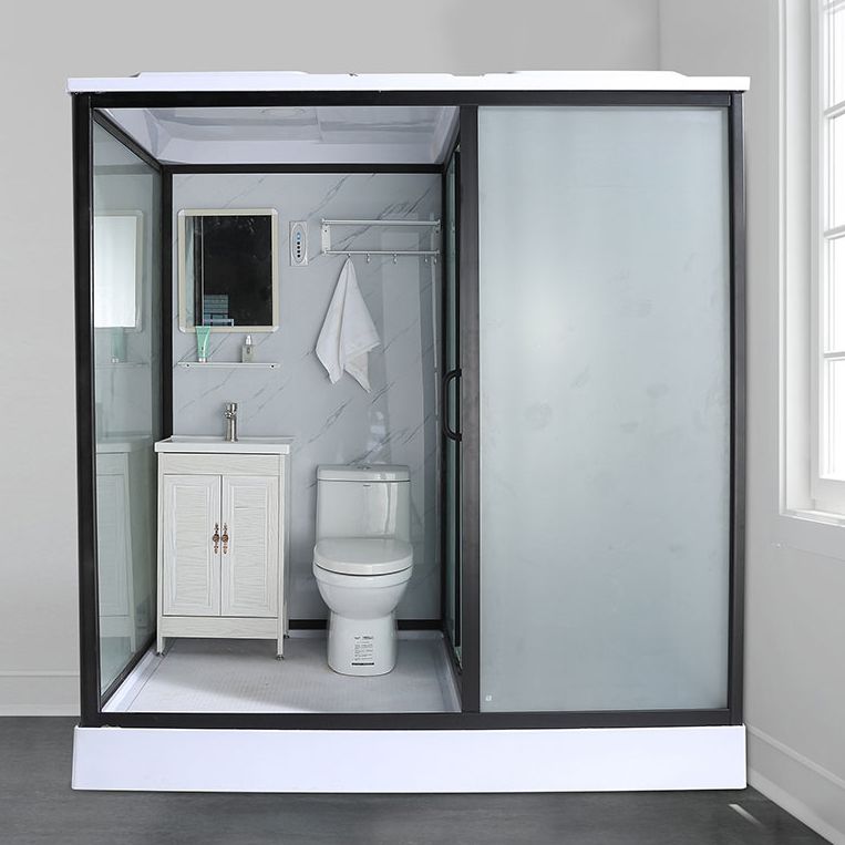 Contemporary Shower Enclosure Frosted Framed Shower Enclosure Clearhalo 'Bathroom Remodel & Bathroom Fixtures' 'Home Improvement' 'home_improvement' 'home_improvement_shower_stalls_enclosures' 'Shower Stalls & Enclosures' 'shower_stalls_enclosures' 'Showers & Bathtubs' 1200x1200_3e8babb1-6f90-4f9f-91ba-8f9a5d7a3b4d
