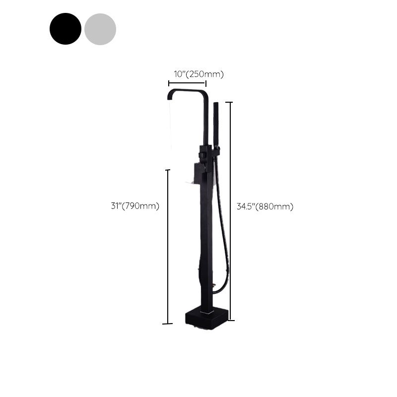 Modern Freestanding Tub Filler Trim Brass Floor Mounted with Risers Freestanding Faucet Clearhalo 'Bathroom Remodel & Bathroom Fixtures' 'Bathtub Faucets' 'bathtub_faucets' 'Home Improvement' 'home_improvement' 'home_improvement_bathtub_faucets' 1200x1200_3e9ac93b-4079-4188-8cc1-ad75c438dffb