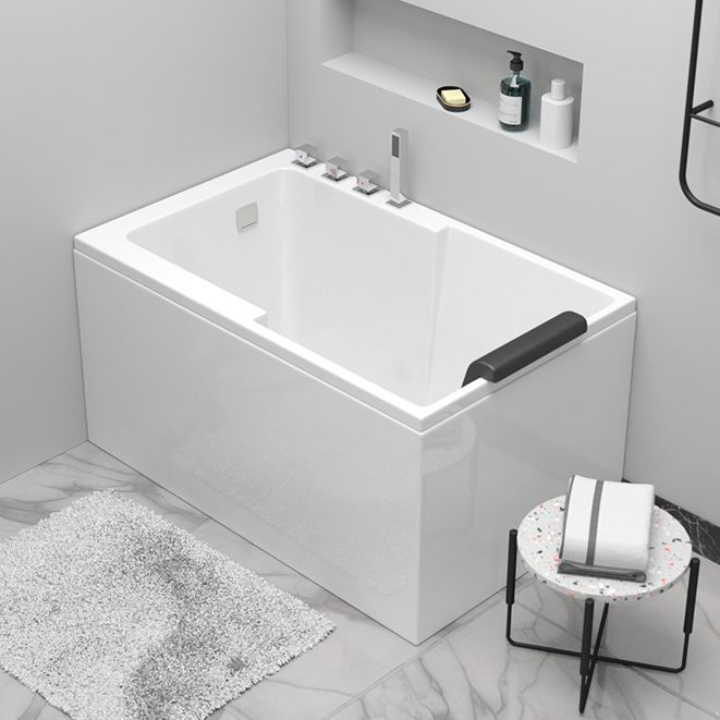 Modern Acrylic Rectangular Tub Soaking 24.8-inch Tall Bath Tub in White Clearhalo 'Bathroom Remodel & Bathroom Fixtures' 'Bathtubs' 'Home Improvement' 'home_improvement' 'home_improvement_bathtubs' 'Showers & Bathtubs' 1200x1200_3ea95b4d-50dc-4f34-b852-35de0bf37d88