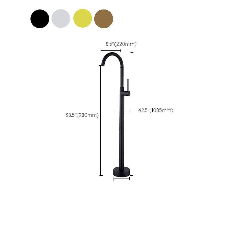 Brass Freestanding Tub Filler with Water Inlet Pipe Floor Mounted Bathroom Faucet Clearhalo 'Bathroom Remodel & Bathroom Fixtures' 'Bathtub Faucets' 'bathtub_faucets' 'Home Improvement' 'home_improvement' 'home_improvement_bathtub_faucets' 1200x1200_3ebfdd03-b9e0-4a02-a031-19d6166cc3cf