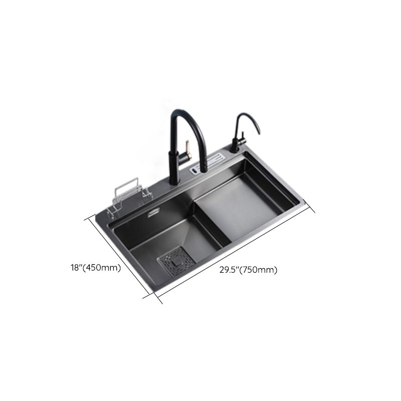 Stainless Steel Rectangle Sink 2 Holes Drop-In Kitchen Sink with Drain Assembly Clearhalo 'Home Improvement' 'home_improvement' 'home_improvement_kitchen_sinks' 'Kitchen Remodel & Kitchen Fixtures' 'Kitchen Sinks & Faucet Components' 'Kitchen Sinks' 'kitchen_sinks' 1200x1200_3ec9e2f2-4eff-4391-b078-3828e6d322a8