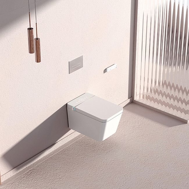 Elongated Wall Mounted Bidet White Wall Hung Toilet Set with Heated Seat Clearhalo 'Bathroom Remodel & Bathroom Fixtures' 'Bidets' 'Home Improvement' 'home_improvement' 'home_improvement_bidets' 'Toilets & Bidets' 1200x1200_3ed222f5-3ce8-458d-91aa-2d499d079721