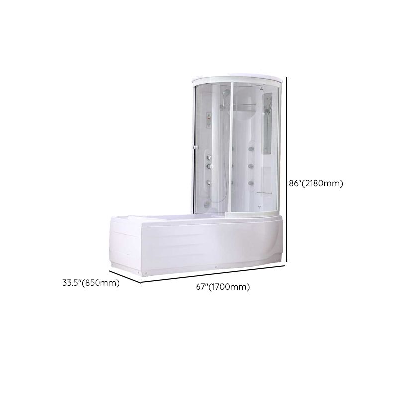 White Round Tub & Shower Kit Clear Tempered Glass Tub & Shower Kit Clearhalo 'Bathroom Remodel & Bathroom Fixtures' 'Home Improvement' 'home_improvement' 'home_improvement_shower_stalls_enclosures' 'Shower Stalls & Enclosures' 'shower_stalls_enclosures' 'Showers & Bathtubs' 1200x1200_3efd07df-b60f-4c08-a9d2-d0b3e661c86d