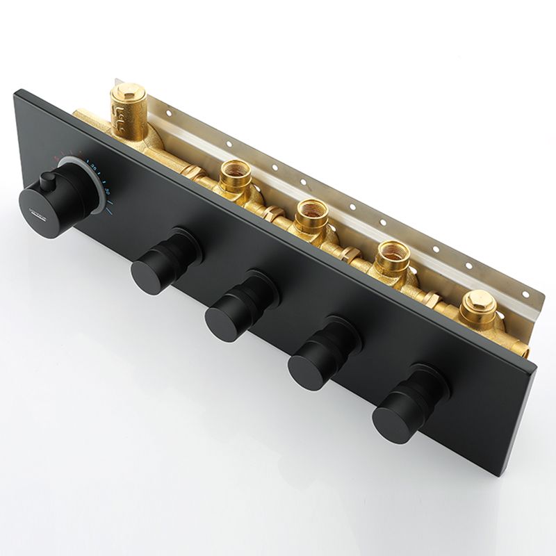 Modern Shower Faucet Adjustable Water Flow Rain Shower Head Shower System in Black Clearhalo 'Bathroom Remodel & Bathroom Fixtures' 'Home Improvement' 'home_improvement' 'home_improvement_shower_faucets' 'Shower Faucets & Systems' 'shower_faucets' 'Showers & Bathtubs Plumbing' 'Showers & Bathtubs' 1200x1200_3efe7a61-ca25-4527-af00-8aa8a91bf98d