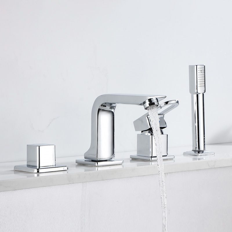 Wall Mounted Faucet Brass Lever Handle Bathroom Faucet Handhold Head Clearhalo 'Bathroom Remodel & Bathroom Fixtures' 'Bathroom Sink Faucets' 'Bathroom Sinks & Faucet Components' 'bathroom_sink_faucets' 'Home Improvement' 'home_improvement' 'home_improvement_bathroom_sink_faucets' 1200x1200_3f1f219e-4bcd-446a-8917-40b3df2f9c83