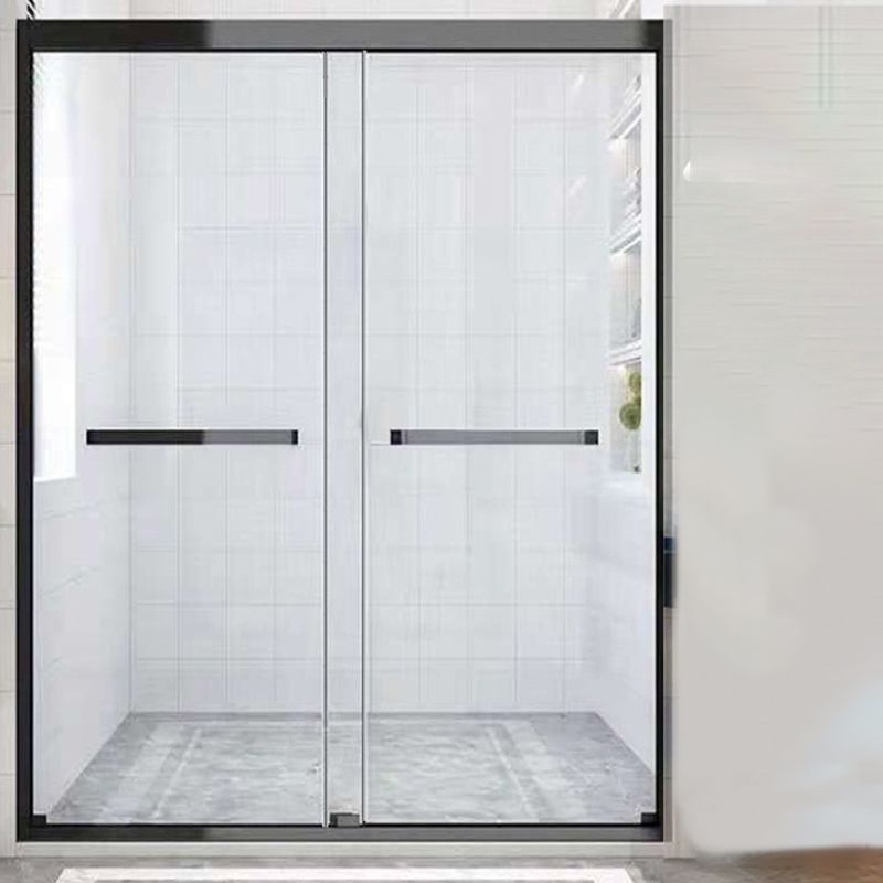 Contemporary Stainless Steel Frame Shower Bath Door Double Sliding Shower Door Clearhalo 'Bathroom Remodel & Bathroom Fixtures' 'Home Improvement' 'home_improvement' 'home_improvement_shower_tub_doors' 'Shower and Tub Doors' 'shower_tub_doors' 'Showers & Bathtubs' 1200x1200_3f3399cc-8b85-43b2-b533-b420e9221235