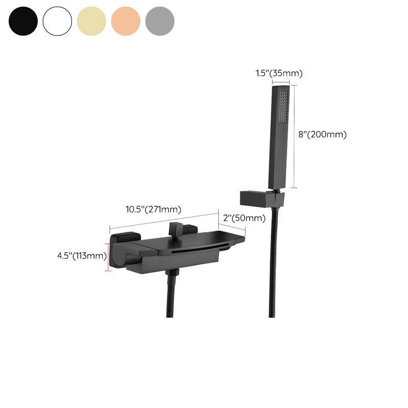 Modern Shower Faucet Brass Handheld Shower Head Wall Mounted Shower Trim Clearhalo 'Bathroom Remodel & Bathroom Fixtures' 'Home Improvement' 'home_improvement' 'home_improvement_shower_faucets' 'Shower Faucets & Systems' 'shower_faucets' 'Showers & Bathtubs Plumbing' 'Showers & Bathtubs' 1200x1200_3f45e2fe-9a24-4e6b-9ca3-1db2244e7108