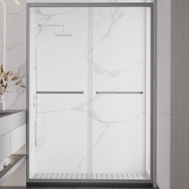 Double Sliding Shower Bath Door Semi Frameless Clear Shower Door Clearhalo 'Bathroom Remodel & Bathroom Fixtures' 'Home Improvement' 'home_improvement' 'home_improvement_shower_tub_doors' 'Shower and Tub Doors' 'shower_tub_doors' 'Showers & Bathtubs' 1200x1200_3f4e8a75-2b66-4ff0-8ec3-8027fd398daf