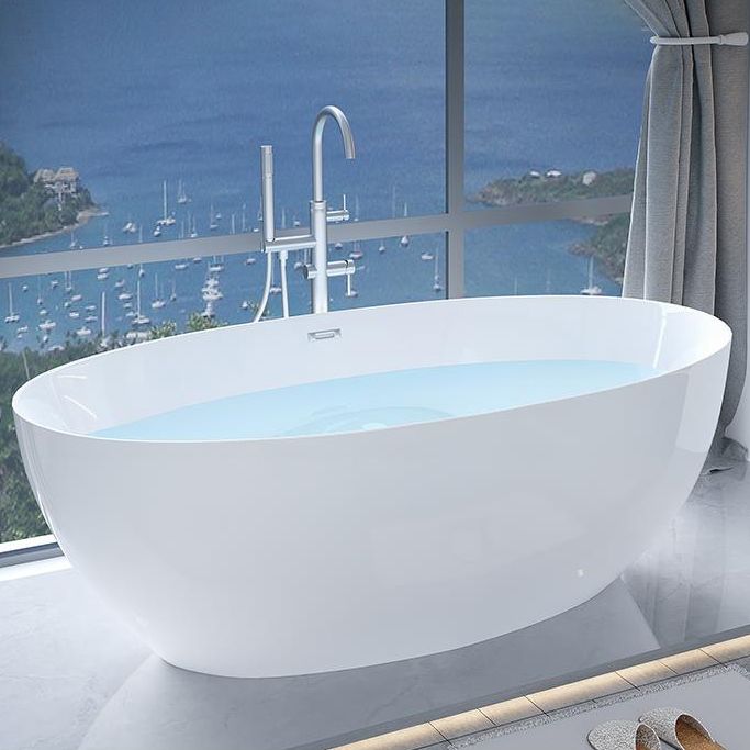 Antique Finish Soaking Bath Tub Stand Alone Modern Oval Bath Clearhalo 'Bathroom Remodel & Bathroom Fixtures' 'Bathtubs' 'Home Improvement' 'home_improvement' 'home_improvement_bathtubs' 'Showers & Bathtubs' 1200x1200_3f57607b-6ceb-4535-a03f-d60894c84816