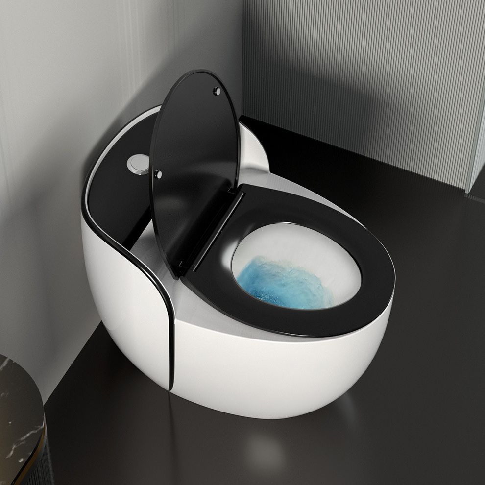 Modern Flush Toilet Ceramic Round-Front One-Piece Toilet with Slow Close Seat Clearhalo 'Bathroom Remodel & Bathroom Fixtures' 'Home Improvement' 'home_improvement' 'home_improvement_toilets' 'Toilets & Bidets' 'Toilets' 1200x1200_3f57e411-b950-4394-acfb-eadf6a6d9c9e
