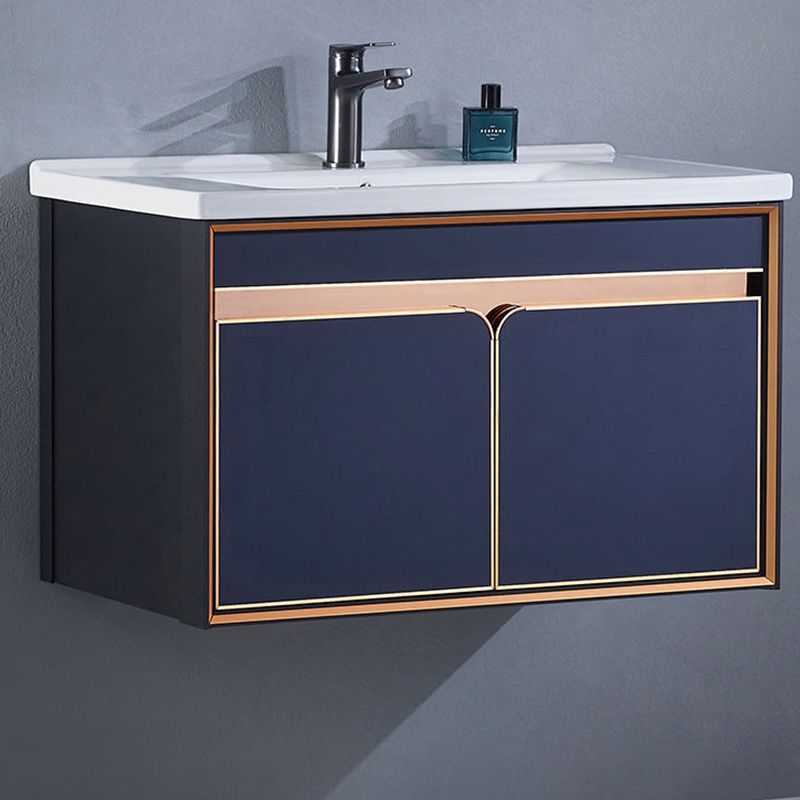 Bath Vanity Set Wall Mount Single Sink Blue Glam Metal Faucet Included Vanity Set Clearhalo 'Bathroom Remodel & Bathroom Fixtures' 'Bathroom Vanities' 'bathroom_vanities' 'Home Improvement' 'home_improvement' 'home_improvement_bathroom_vanities' 1200x1200_3f6d1f70-d67e-4f6a-8864-f8db3e92a72c