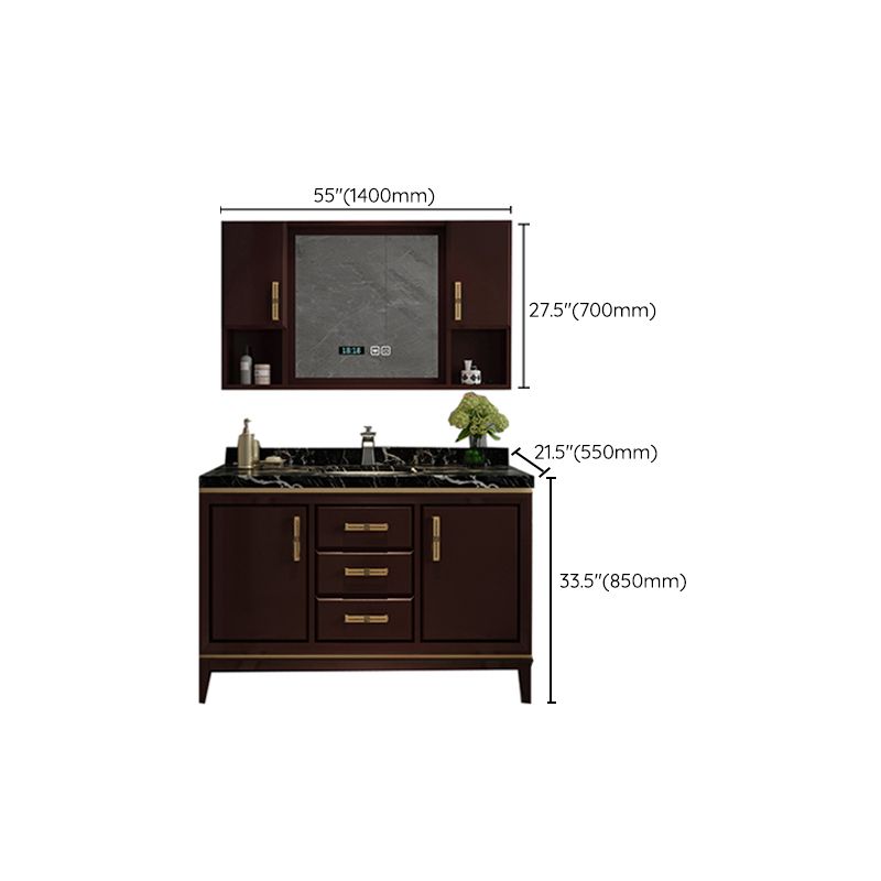 Traditional Wood Sink Vanity Wall Mounted Vanity Cabinet with Mirror Cabinet Clearhalo 'Bathroom Remodel & Bathroom Fixtures' 'Bathroom Vanities' 'bathroom_vanities' 'Home Improvement' 'home_improvement' 'home_improvement_bathroom_vanities' 1200x1200_3f7e8a5f-f8c0-4c29-879d-cb1766e493d2