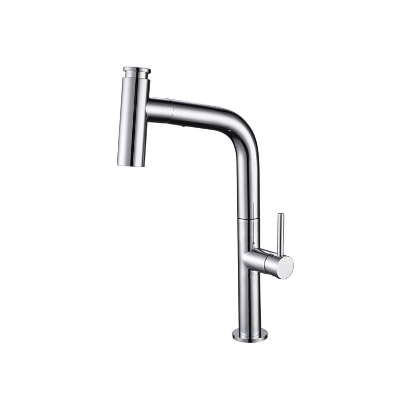 Modern Pull Down Single Handle Kitchen Faucet 1 Hold Faucet with Pull Out Sprayer Clearhalo 'Home Improvement' 'home_improvement' 'home_improvement_kitchen_faucets' 'Kitchen Faucets' 'Kitchen Remodel & Kitchen Fixtures' 'Kitchen Sinks & Faucet Components' 'kitchen_faucets' 1200x1200_3f905b83-ab78-41b2-a8e8-de475da06f29