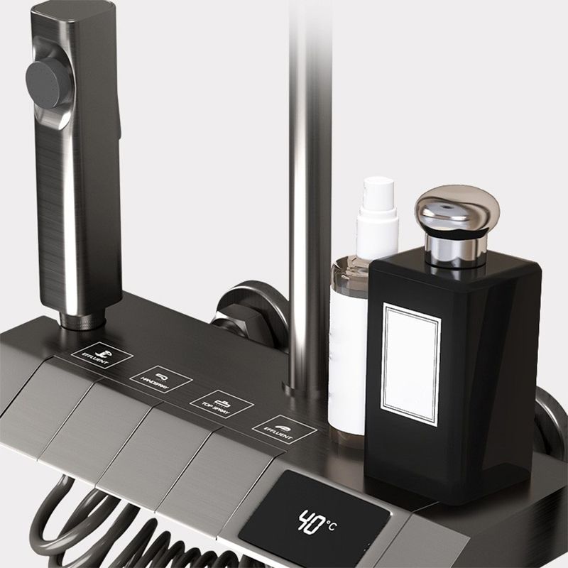 Modern Adjustable Water Flow Square Shower Faucet Shower Hose Shower System on Wall Clearhalo 'Bathroom Remodel & Bathroom Fixtures' 'Home Improvement' 'home_improvement' 'home_improvement_shower_faucets' 'Shower Faucets & Systems' 'shower_faucets' 'Showers & Bathtubs Plumbing' 'Showers & Bathtubs' 1200x1200_3fa6841e-2122-4f8d-8b7e-352bb66f2e5d