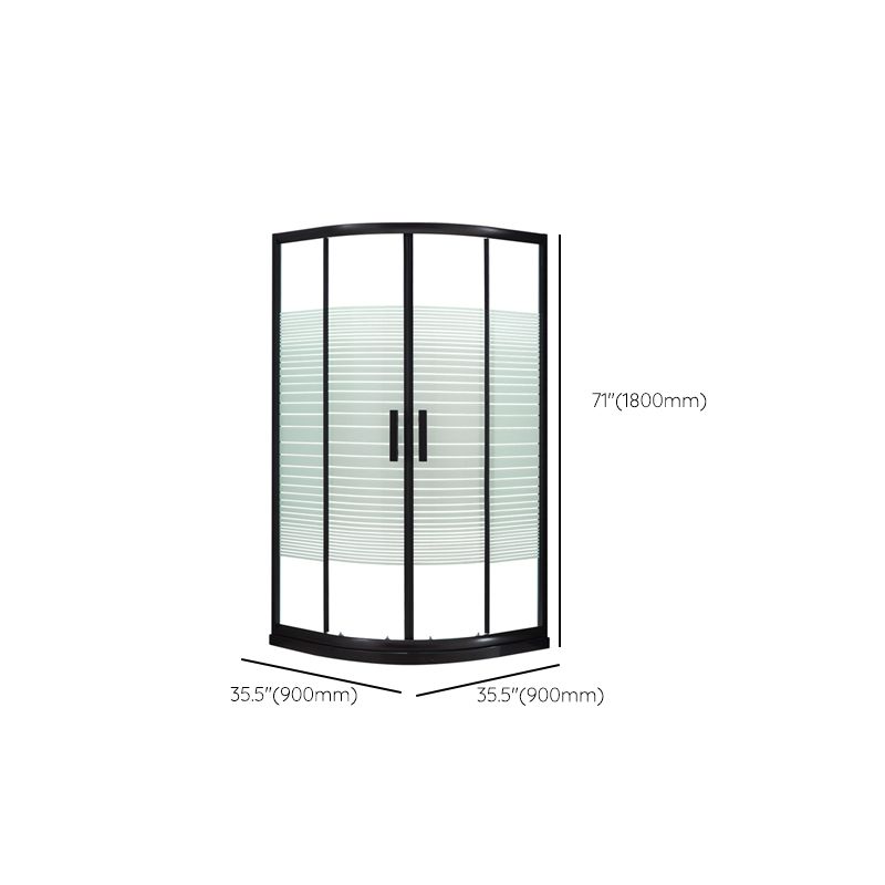 Tempered Glass Shower Enclosure Black Double Sliding Door Shower Kit Clearhalo 'Bathroom Remodel & Bathroom Fixtures' 'Home Improvement' 'home_improvement' 'home_improvement_shower_stalls_enclosures' 'Shower Stalls & Enclosures' 'shower_stalls_enclosures' 'Showers & Bathtubs' 1200x1200_3fab6099-020e-46ad-982e-5ee1e64393a6
