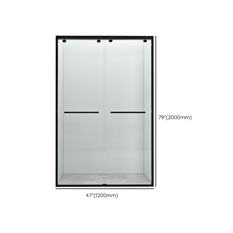 Semi Frameless Transparent Shower Bath Door Double Sliding Shower Bath Door Clearhalo 'Bathroom Remodel & Bathroom Fixtures' 'Home Improvement' 'home_improvement' 'home_improvement_shower_tub_doors' 'Shower and Tub Doors' 'shower_tub_doors' 'Showers & Bathtubs' 1200x1200_3fbc6e4f-103b-4663-b964-62fc87982de8