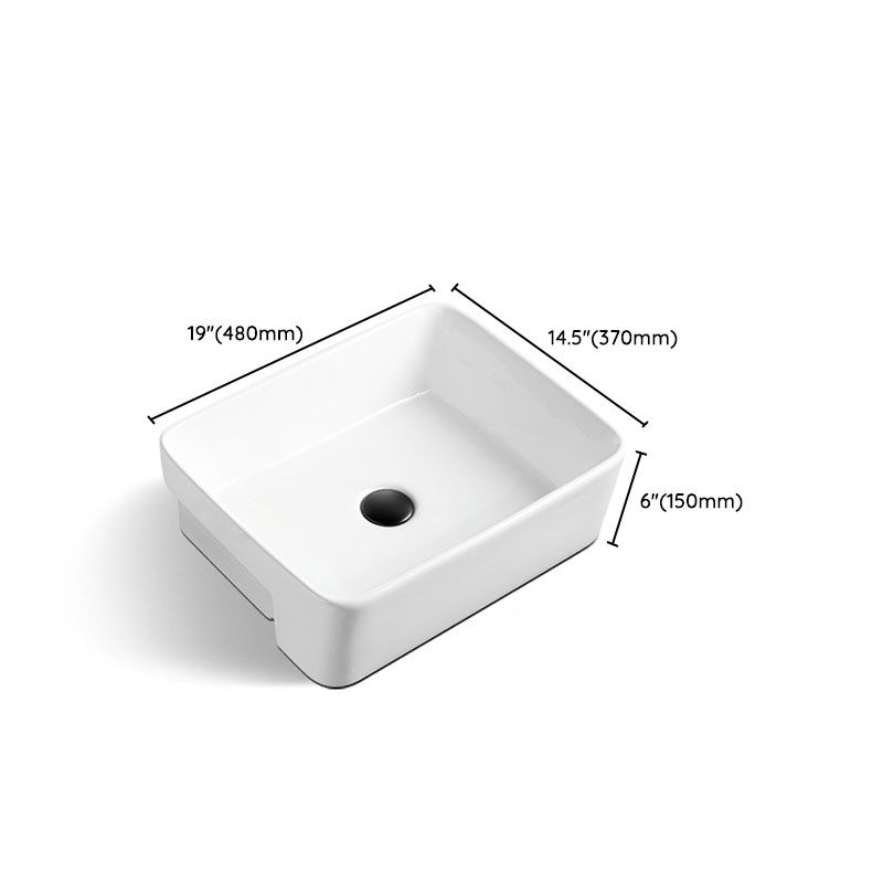 Modern Bathroom Sink Rectangular Vessel Lavatory Sink in White(Not Included Faucet) Clearhalo 'Bathroom Remodel & Bathroom Fixtures' 'Bathroom Sinks & Faucet Components' 'Bathroom Sinks' 'bathroom_sink' 'Home Improvement' 'home_improvement' 'home_improvement_bathroom_sink' 1200x1200_3fcc89c5-e169-46ea-9fd4-c094e7d57c3c