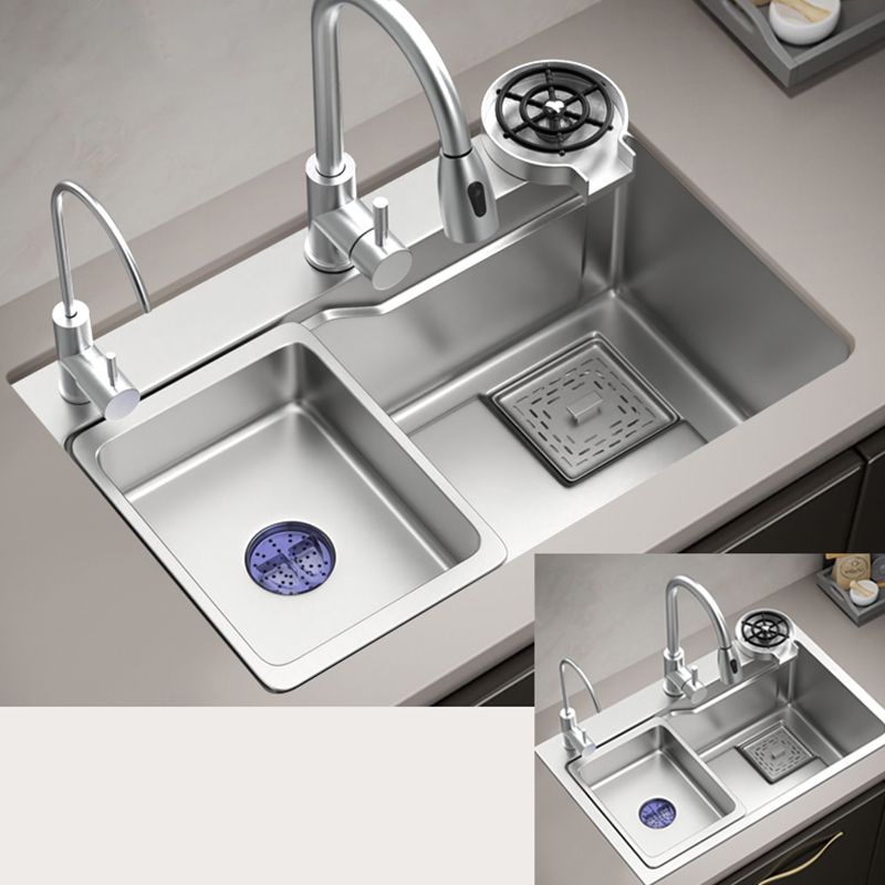 Stainless Steel Kitchen Sink Single Bowl Kitchen Sink with Faucet Included Clearhalo 'Home Improvement' 'home_improvement' 'home_improvement_kitchen_sinks' 'Kitchen Remodel & Kitchen Fixtures' 'Kitchen Sinks & Faucet Components' 'Kitchen Sinks' 'kitchen_sinks' 1200x1200_3fceb534-f6b1-45cc-8536-605f09227041