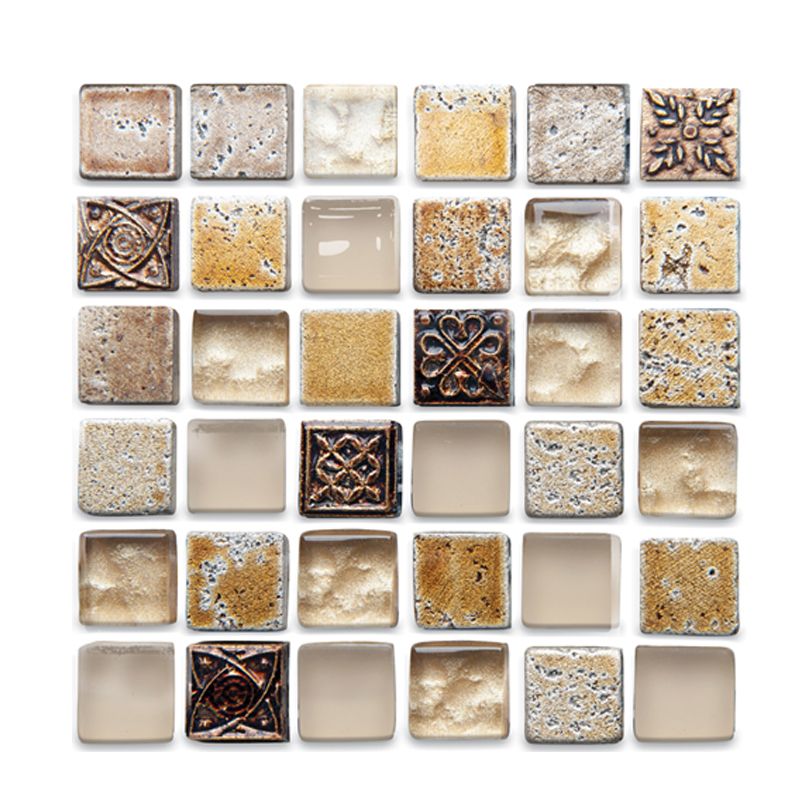 Plastic Peel and Stick Tiles Mosaic Tile Grid Square Waterproof Peel & Stick Tile 10-Pack Clearhalo 'Flooring 'Home Improvement' 'home_improvement' 'home_improvement_peel_stick_blacksplash' 'Peel & Stick Backsplash Tile' 'peel_stick_blacksplash' 'Walls & Ceilings' Walls and Ceiling' 1200x1200_3fcf9aea-58fb-4afb-92e1-d675378ec906
