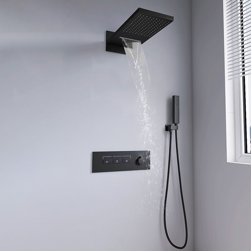 Modern Shower Set Adjustable Shower Head Wall Mounted Shower System Clearhalo 'Bathroom Remodel & Bathroom Fixtures' 'Home Improvement' 'home_improvement' 'home_improvement_shower_faucets' 'Shower Faucets & Systems' 'shower_faucets' 'Showers & Bathtubs Plumbing' 'Showers & Bathtubs' 1200x1200_3fd2eaf3-ba91-4348-8b06-6e8d9cfebe29