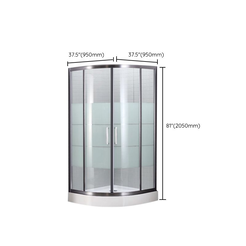 Round Shower Kit Double Sliding Tempered Glass Shower Enclosure Clearhalo 'Bathroom Remodel & Bathroom Fixtures' 'Home Improvement' 'home_improvement' 'home_improvement_shower_stalls_enclosures' 'Shower Stalls & Enclosures' 'shower_stalls_enclosures' 'Showers & Bathtubs' 1200x1200_3fdee078-2762-4086-90d8-8640a570392c