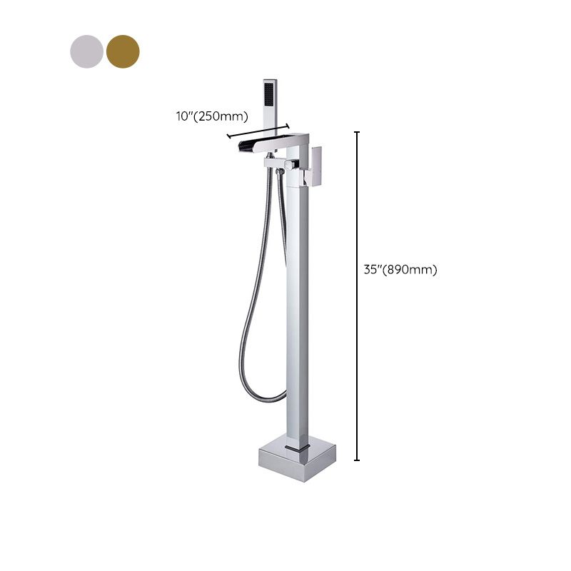 Modern Freestanding Tub Faucet Copper One Handle Floor Mounted Freestanding Bathtub Faucet Clearhalo 'Bathroom Remodel & Bathroom Fixtures' 'Bathtub Faucets' 'bathtub_faucets' 'Home Improvement' 'home_improvement' 'home_improvement_bathtub_faucets' 1200x1200_3fe814bc-c2b6-4c49-bb39-e53ccf4860b1