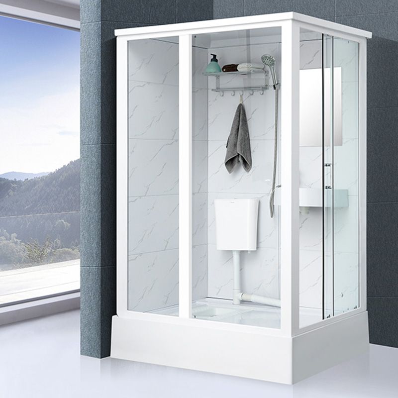 Linear Sliding Shower Enclosure Metal Framed Shower Enclosure with Tempered Glass Clearhalo 'Bathroom Remodel & Bathroom Fixtures' 'Home Improvement' 'home_improvement' 'home_improvement_shower_stalls_enclosures' 'Shower Stalls & Enclosures' 'shower_stalls_enclosures' 'Showers & Bathtubs' 1200x1200_3ff0534b-d74b-4d05-b429-b3358dc02f01