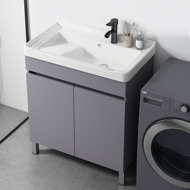 Modern Ceramic Rectangular Vanity Sink Single-Sink Freestanding Vanity Set Clearhalo 'Bathroom Remodel & Bathroom Fixtures' 'Bathroom Vanities' 'bathroom_vanities' 'Home Improvement' 'home_improvement' 'home_improvement_bathroom_vanities' 1200x1200_3ff70d63-b0ce-4f5d-8a4c-3db50bf333fe