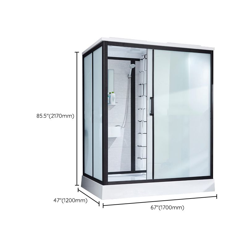 Framed Corner Shower Enclosure Single Sliding Shower Enclosure Clearhalo 'Bathroom Remodel & Bathroom Fixtures' 'Home Improvement' 'home_improvement' 'home_improvement_shower_stalls_enclosures' 'Shower Stalls & Enclosures' 'shower_stalls_enclosures' 'Showers & Bathtubs' 1200x1200_3ff79ef4-99c5-46e6-83a5-a6e7cc4c8065