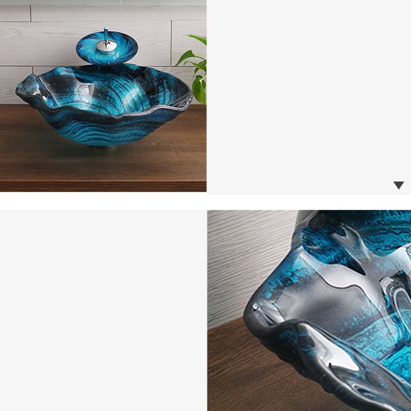 Modern Style Bathroom Sink Tempered Glass Trough Sink with Specialty Shape Clearhalo 'Bathroom Remodel & Bathroom Fixtures' 'Bathroom Sinks & Faucet Components' 'Bathroom Sinks' 'bathroom_sink' 'Home Improvement' 'home_improvement' 'home_improvement_bathroom_sink' 1200x1200_3ffb7122-7989-4de6-a7e2-212871eefcf6