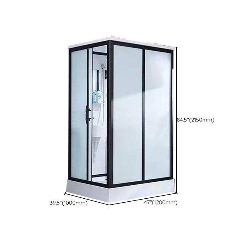 Framed Tempered Glass Shower Kit with Base Included Framed Shower Stall Clearhalo 'Bathroom Remodel & Bathroom Fixtures' 'Home Improvement' 'home_improvement' 'home_improvement_shower_stalls_enclosures' 'Shower Stalls & Enclosures' 'shower_stalls_enclosures' 'Showers & Bathtubs' 1200x1200_40091e6f-31ef-46e5-89f6-f068017ed289