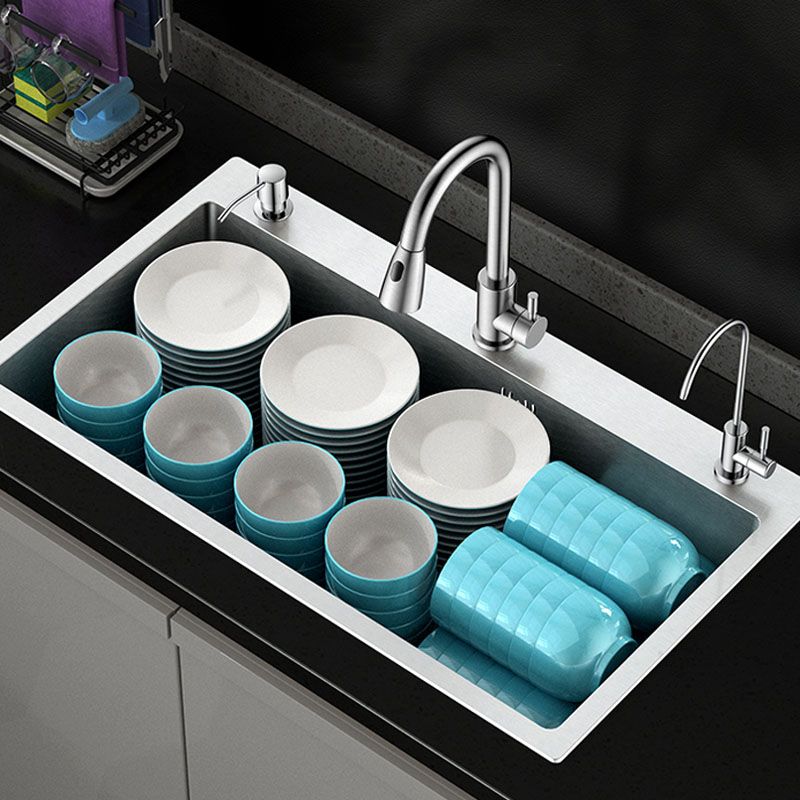 Classic Style Kitchen Sink Stainless Steel 3 Holes Kitchen Sink with Drain Strainer Kit Clearhalo 'Home Improvement' 'home_improvement' 'home_improvement_kitchen_sinks' 'Kitchen Remodel & Kitchen Fixtures' 'Kitchen Sinks & Faucet Components' 'Kitchen Sinks' 'kitchen_sinks' 1200x1200_400c2fa4-026f-493a-8a98-8182165710ba