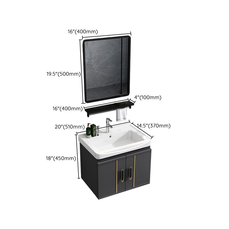Modern Wall Mount Bathroom Vanity Set Faucet Included Bathroom Vanity Clearhalo 'Bathroom Remodel & Bathroom Fixtures' 'Bathroom Vanities' 'bathroom_vanities' 'Home Improvement' 'home_improvement' 'home_improvement_bathroom_vanities' 1200x1200_400fb43d-5d79-48d1-adf4-cf4682273274
