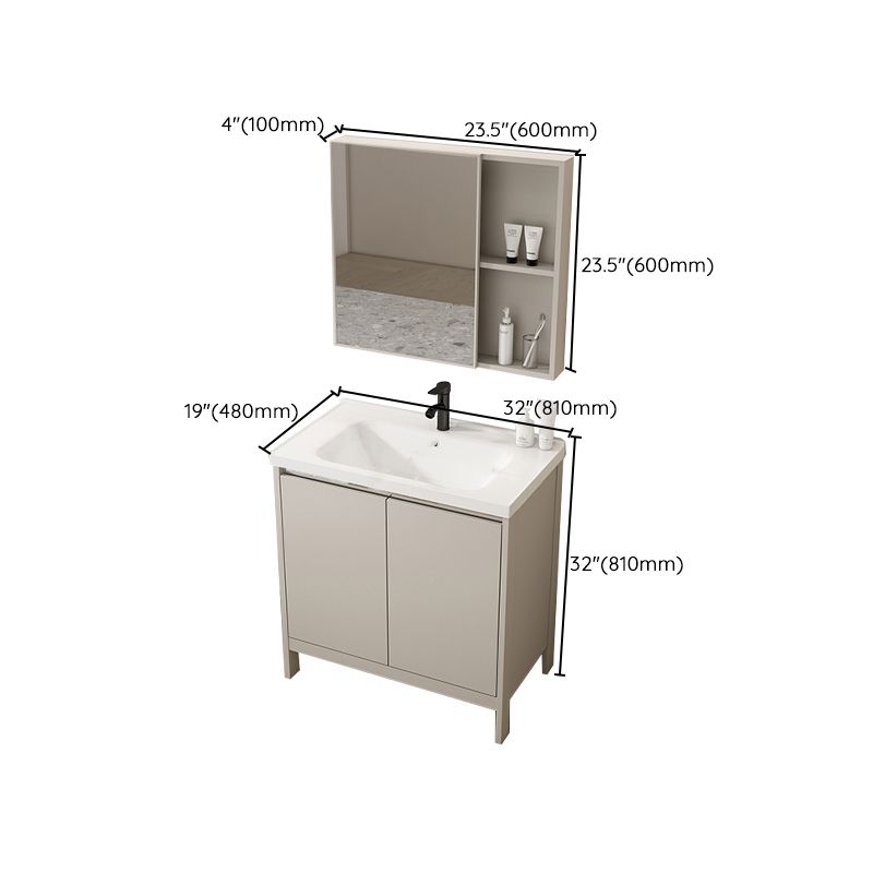 Rectangular Freestanding Bathroom Vanity Modern Gray Single-Sink Vanity Set Clearhalo 'Bathroom Remodel & Bathroom Fixtures' 'Bathroom Vanities' 'bathroom_vanities' 'Home Improvement' 'home_improvement' 'home_improvement_bathroom_vanities' 1200x1200_40279a35-537e-4bda-a57c-82229109dffa