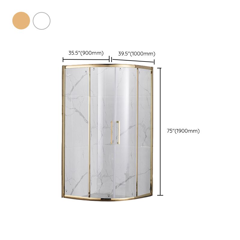 Double Sliding Round Shower Enclosure Clear Corner Tempered Shower Kit Clearhalo 'Bathroom Remodel & Bathroom Fixtures' 'Home Improvement' 'home_improvement' 'home_improvement_shower_stalls_enclosures' 'Shower Stalls & Enclosures' 'shower_stalls_enclosures' 'Showers & Bathtubs' 1200x1200_402b9557-3fd4-4ffc-bfe9-432d85599f5a