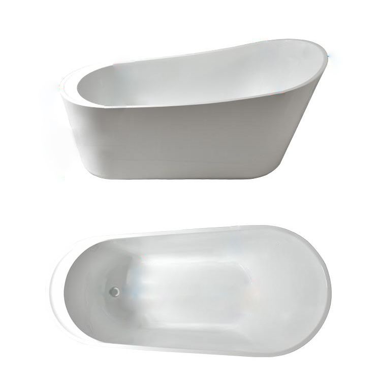 Slipper Modern Bath Oval White Soaking Acrylic Stand Alone Bathtub Clearhalo 'Bathroom Remodel & Bathroom Fixtures' 'Bathtubs' 'Home Improvement' 'home_improvement' 'home_improvement_bathtubs' 'Showers & Bathtubs' 1200x1200_402c5b0a-d94c-4085-b128-ef476e13e680
