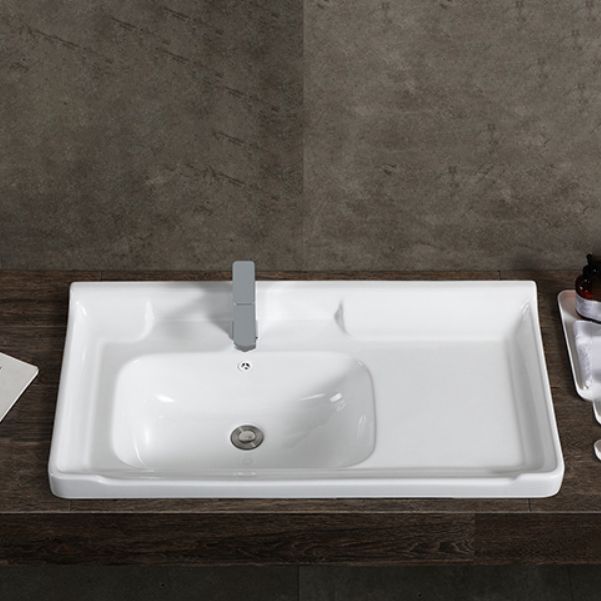 Modern Drop-in Bathroom Sink Rectangular Porcelain with Overflow Vessel Sink Clearhalo 'Bathroom Remodel & Bathroom Fixtures' 'Bathroom Sinks & Faucet Components' 'Bathroom Sinks' 'bathroom_sink' 'Home Improvement' 'home_improvement' 'home_improvement_bathroom_sink' 1200x1200_40353715-8900-4a6b-b506-7961d1396e3e