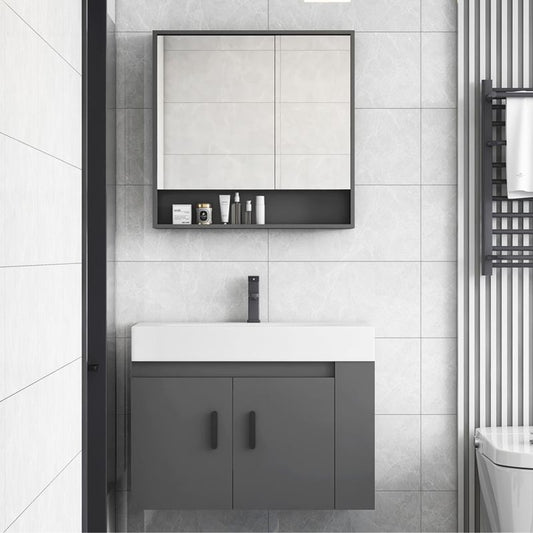 Modern Dark Gray Ceramic Vanity Single-Sink Wall Mount Vanity Sink Clearhalo 'Bathroom Remodel & Bathroom Fixtures' 'Bathroom Vanities' 'bathroom_vanities' 'Home Improvement' 'home_improvement' 'home_improvement_bathroom_vanities' 1200x1200_4035c548-38fd-4fff-93b0-92c3fbc81c07