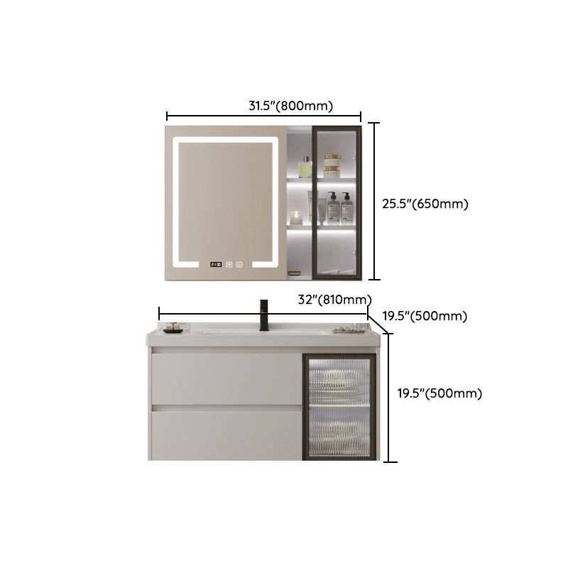 Modern Space Saver Vanity Wall Mount Ceramic Top Backsplash Included Clearhalo 'Bathroom Remodel & Bathroom Fixtures' 'Bathroom Vanities' 'bathroom_vanities' 'Home Improvement' 'home_improvement' 'home_improvement_bathroom_vanities' 1200x1200_403a4ee7-bc48-468a-aacc-93b28b84f76b