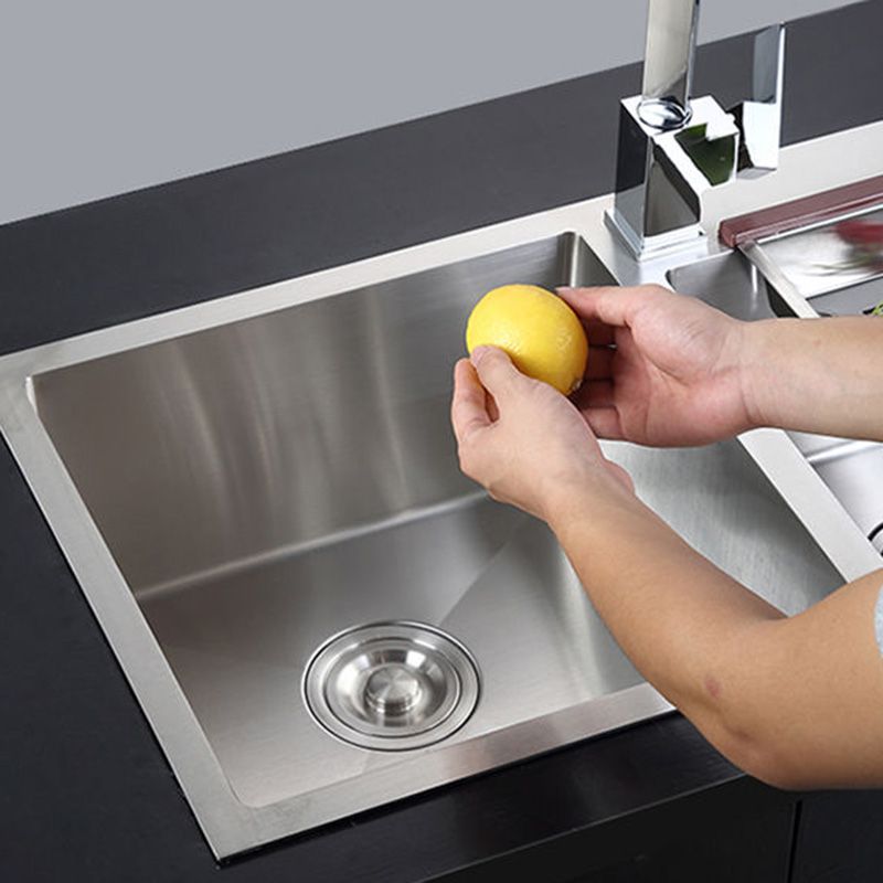 Rectangle Stainless Steel Kitchen Sink with Drain Assembly Contemporary Sink Clearhalo 'Home Improvement' 'home_improvement' 'home_improvement_kitchen_sinks' 'Kitchen Remodel & Kitchen Fixtures' 'Kitchen Sinks & Faucet Components' 'Kitchen Sinks' 'kitchen_sinks' 1200x1200_4046b2a4-fa2a-4c1d-b63d-2240d472580f