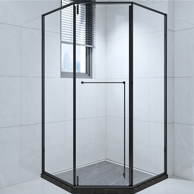 Framed Pivot Shower Enclosure Clear Matt Black Shower Enclosure Clearhalo 'Bathroom Remodel & Bathroom Fixtures' 'Home Improvement' 'home_improvement' 'home_improvement_shower_stalls_enclosures' 'Shower Stalls & Enclosures' 'shower_stalls_enclosures' 'Showers & Bathtubs' 1200x1200_406a4eba-c222-412c-a7f2-7f22c27c0c42