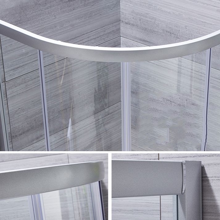 Corner Round Shower Kit Tempered Glass Double Sliding Shower Kit Clearhalo 'Bathroom Remodel & Bathroom Fixtures' 'Home Improvement' 'home_improvement' 'home_improvement_shower_stalls_enclosures' 'Shower Stalls & Enclosures' 'shower_stalls_enclosures' 'Showers & Bathtubs' 1200x1200_406cbe38-a8ac-4178-aeb2-9abcb2c247aa