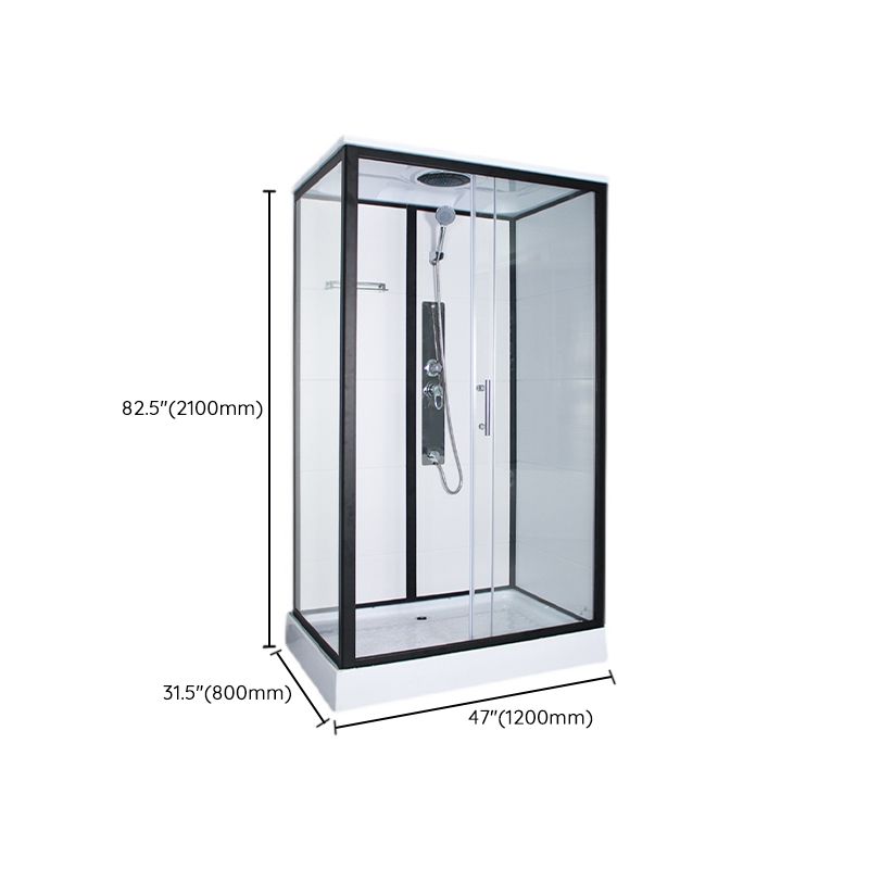 Rectangle Framed Shower Stall Corner Single Sliding Shower Stall Clearhalo 'Bathroom Remodel & Bathroom Fixtures' 'Home Improvement' 'home_improvement' 'home_improvement_shower_stalls_enclosures' 'Shower Stalls & Enclosures' 'shower_stalls_enclosures' 'Showers & Bathtubs' 1200x1200_407012d6-1f06-4077-a750-8a1d0f560eea