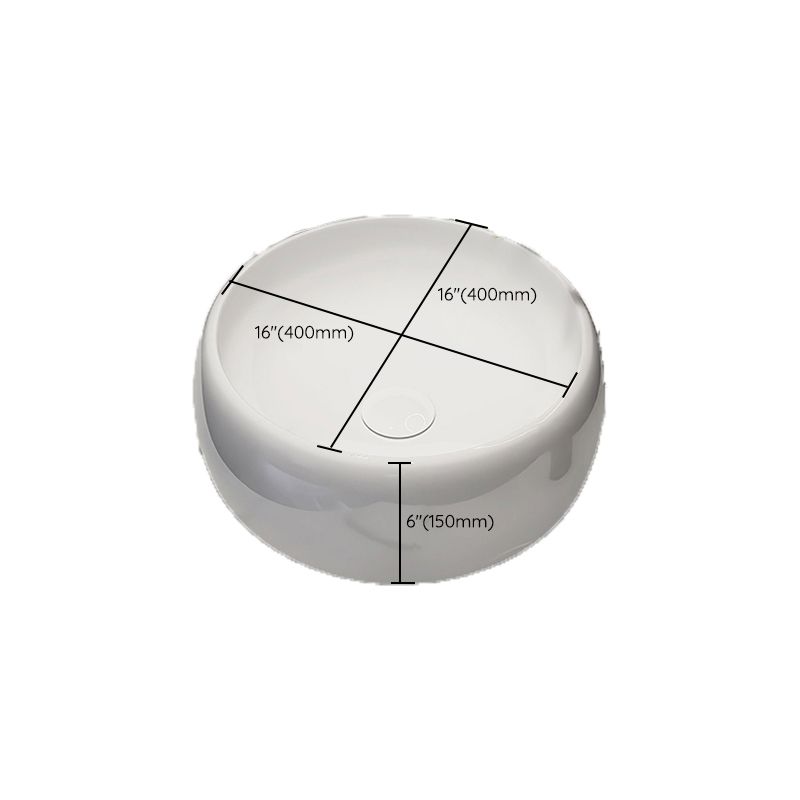 Modern Style Vessel Bathroom Sink Round Ceramic Vessel Bathroom Sink in White Clearhalo 'Bathroom Remodel & Bathroom Fixtures' 'Bathroom Sinks & Faucet Components' 'Bathroom Sinks' 'bathroom_sink' 'Home Improvement' 'home_improvement' 'home_improvement_bathroom_sink' 1200x1200_4072b116-8c2f-4227-97ab-46f465460580