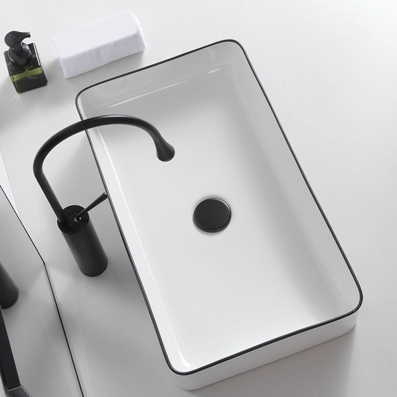 Modern Trough Bathroom Sink White and Black Trough Bathroom Sink Clearhalo 'Bathroom Remodel & Bathroom Fixtures' 'Bathroom Sinks & Faucet Components' 'Bathroom Sinks' 'bathroom_sink' 'Home Improvement' 'home_improvement' 'home_improvement_bathroom_sink' 1200x1200_407ce16c-463f-4228-a556-0e6dd68f39a0