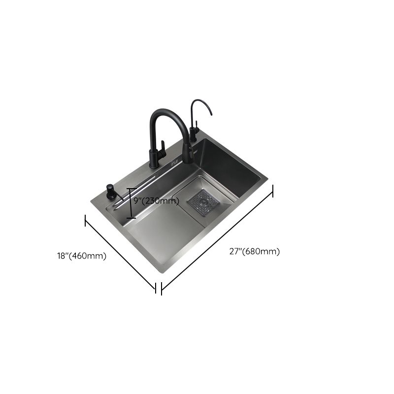 Modern Single Bowl Sink Solid Color Kitchen Sink with Drain Strainer Kit Clearhalo 'Home Improvement' 'home_improvement' 'home_improvement_kitchen_sinks' 'Kitchen Remodel & Kitchen Fixtures' 'Kitchen Sinks & Faucet Components' 'Kitchen Sinks' 'kitchen_sinks' 1200x1200_4084f14a-2d73-4f0e-b182-82f4837d2a85