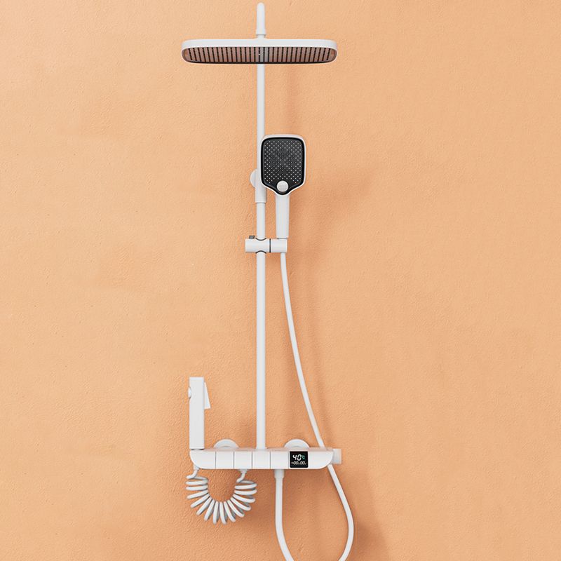 Wall Mounted Shower Arm Shower Faucet Metal Shower System with Slide Bar Clearhalo 'Bathroom Remodel & Bathroom Fixtures' 'Home Improvement' 'home_improvement' 'home_improvement_shower_faucets' 'Shower Faucets & Systems' 'shower_faucets' 'Showers & Bathtubs Plumbing' 'Showers & Bathtubs' 1200x1200_408accec-1798-42c4-bf3f-ba4cf48cbd09