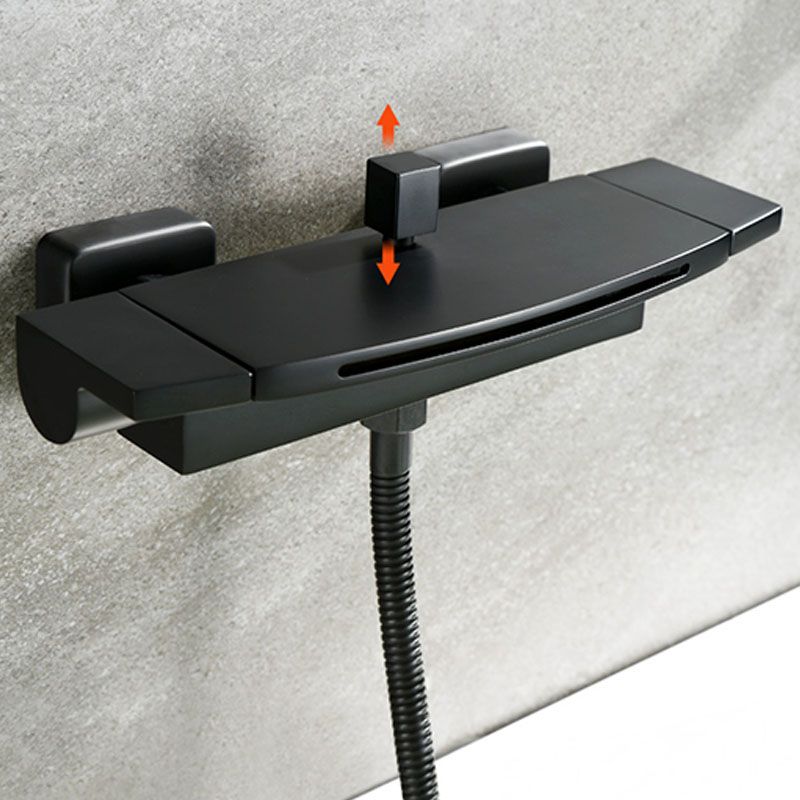 Wall Mounted Bath Faucet Solid Color Waterfall Bathroom Faucet Clearhalo 'Bathroom Remodel & Bathroom Fixtures' 'Bathtub Faucets' 'bathtub_faucets' 'Home Improvement' 'home_improvement' 'home_improvement_bathtub_faucets' 1200x1200_408b3ff8-0603-41b5-b81e-cbfe97a19a03